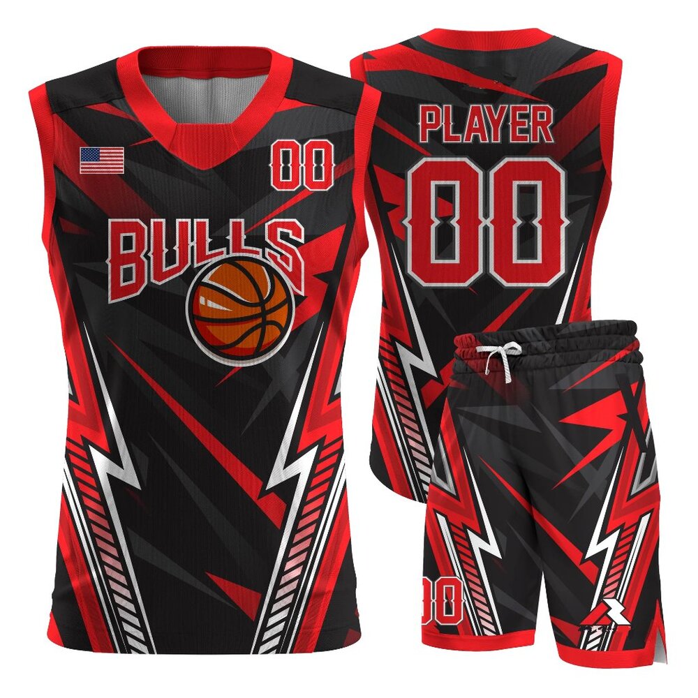 10 Bulls Basketball Uniforms Set Jerseys & Shorts Gents